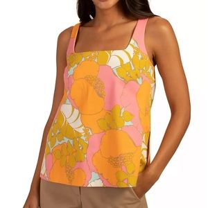 NWT Trina Turk Aspire Floral Stretch Cotton Sleeveless Top 🌼🌸